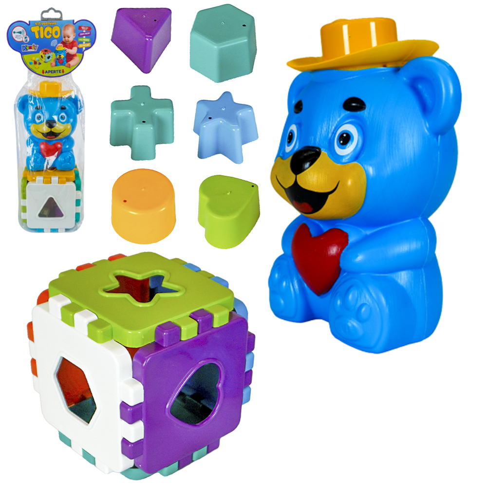 CUBO DE ENCAIXE DIDATICO BABY + URSO TICO COM SOM