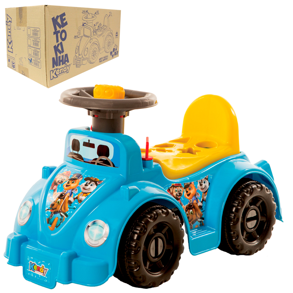CARRINHO KETOKINHA DIDATICO DOG MENINO AZUL COM BUZINA + ACESSORIOS