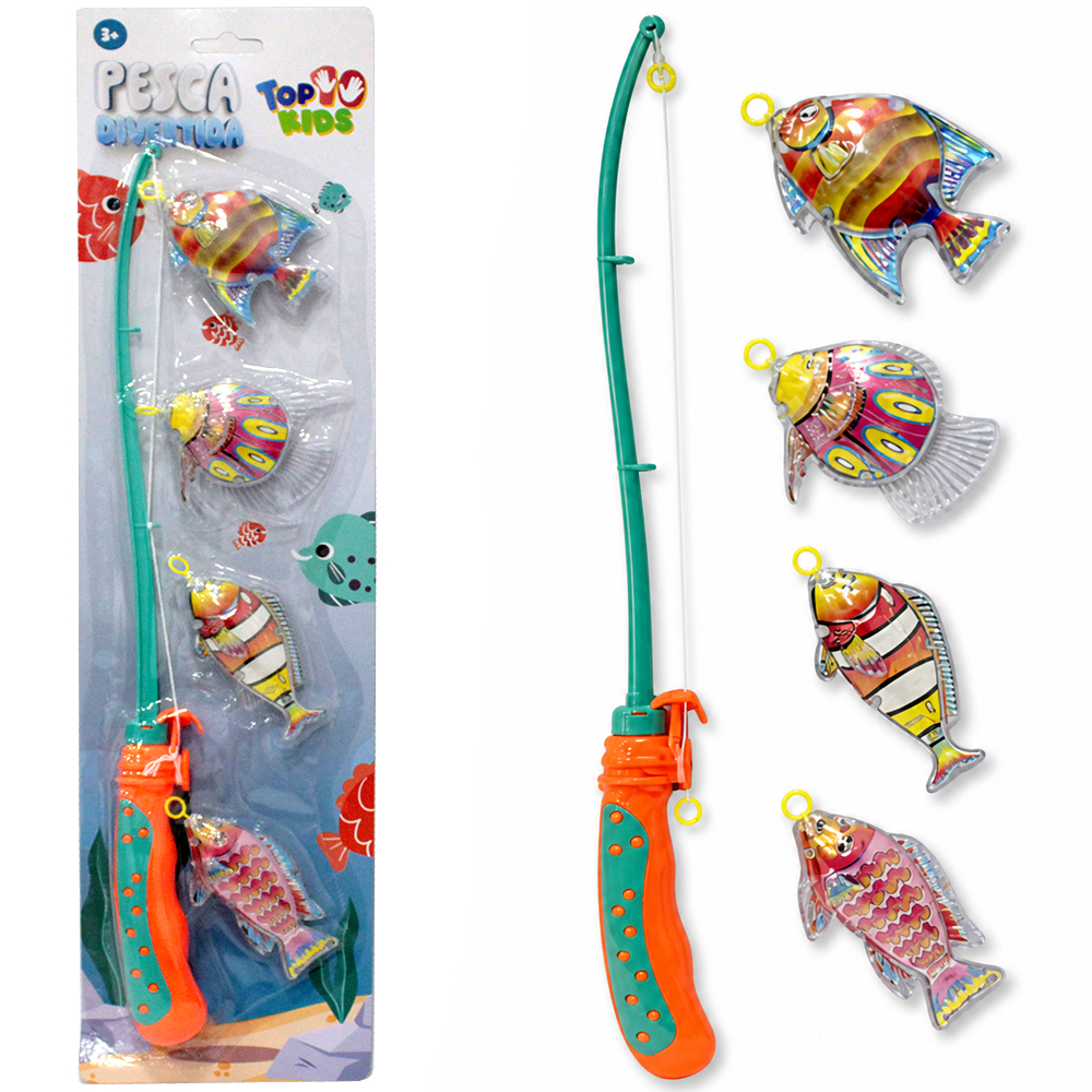 VARINHA PEGA PEIXE COM 4 PECAS PESCA DIVERTIDA TOP KIDS