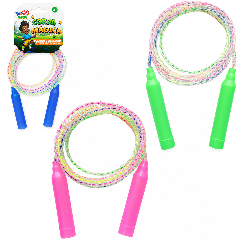 PULA CORDA COM EMPUNHADURAS DE PLASTICO TOP KIDS 2M