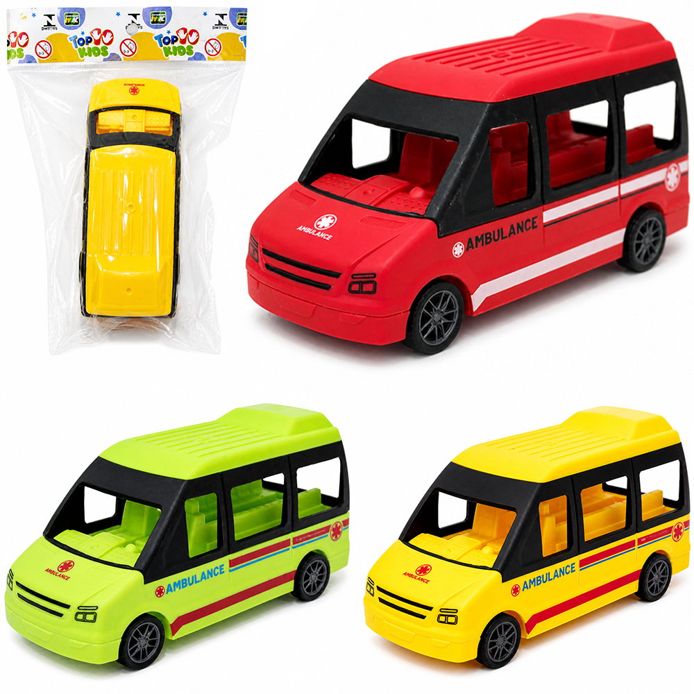 CARRO VAN A FRICCAO AMBULANCIA TOP KIDS 13X6,5X5,5CM