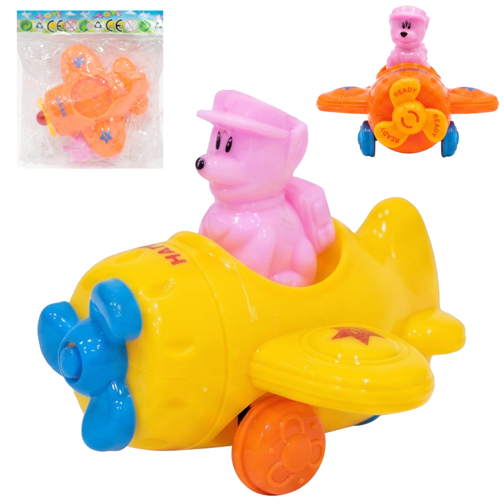 AVIAO A FRICCAO PULL BACK COM CACHORRO 9X9X8CM