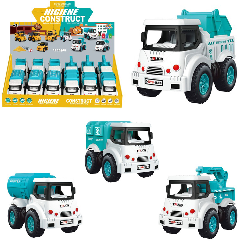 CAMINHAO SANITATION A FRICCAO PULL BACK HIGIENE CONSTRUCT DP PLAY