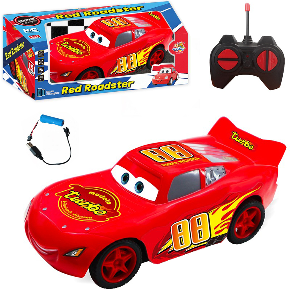 CARRO COM CONTROLE REMOTO SEM FIO RED ROADSTER 7 FUNCOES A BATERIA RECARREGAVEL