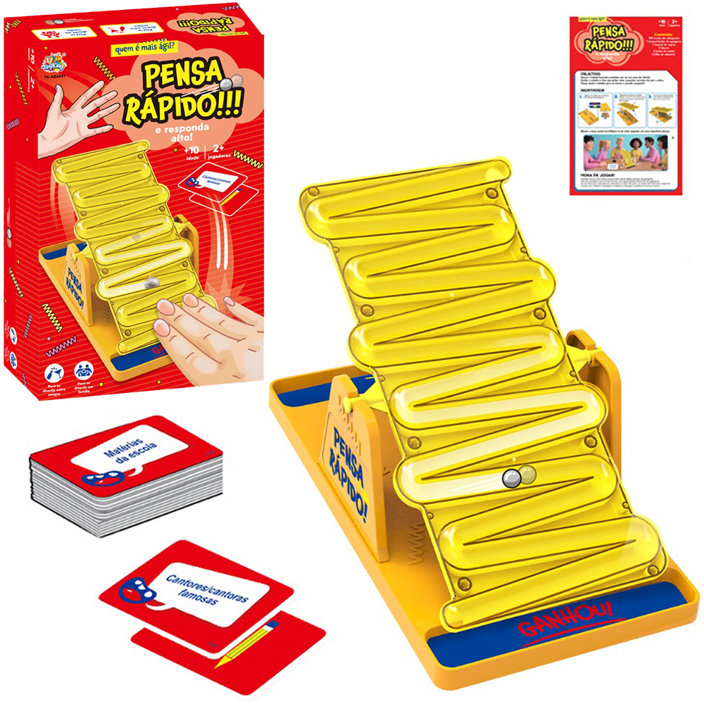 JOGO PENSA RAPIDO!!! E RESPONDA ALTO! ESCORREGANDO DO PENHASCO! COM 150 CARTAS + 2 ESFERAS