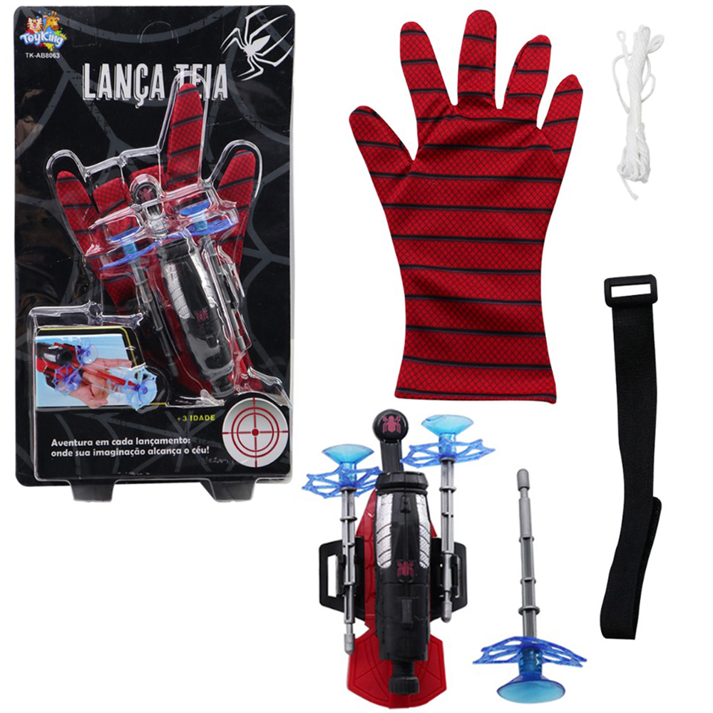 LANCA DARDO DE PULSO / MAO SPIDER COM LUVA + 3 DARDOS VENTOSA TEIA