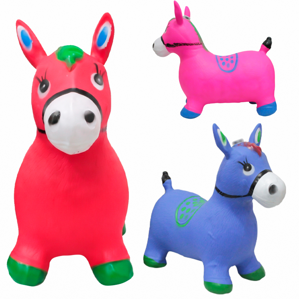 CAVALINHO UPA UPA DE VINIL INFLAVEL BURRINHO COM SOM 60X51X32CM