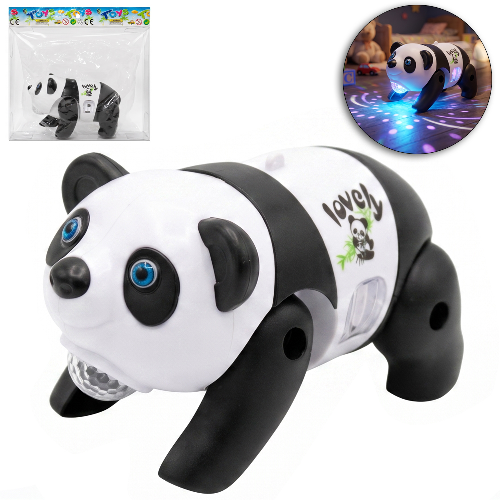 PANDA COM MOVIMENTO + SOM + LUZ E CORDAO SK TOYS A PILHA
