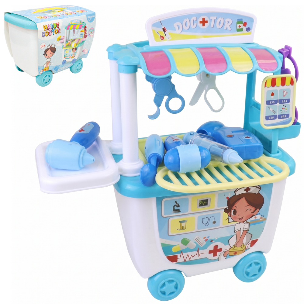 KIT MEDICO INFANTIL COM SERINGA + OCULOS E ACESSORIOS HAPPY DOCTOR 19 PECAS NO CARRINHO