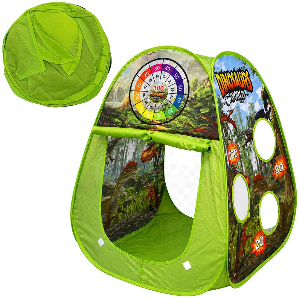 BARRACA DOBRAVEL DINOSSAURO DINOSAURS WORLD COM TIRO AO ALVO TOP KIDS 85X67X65CM