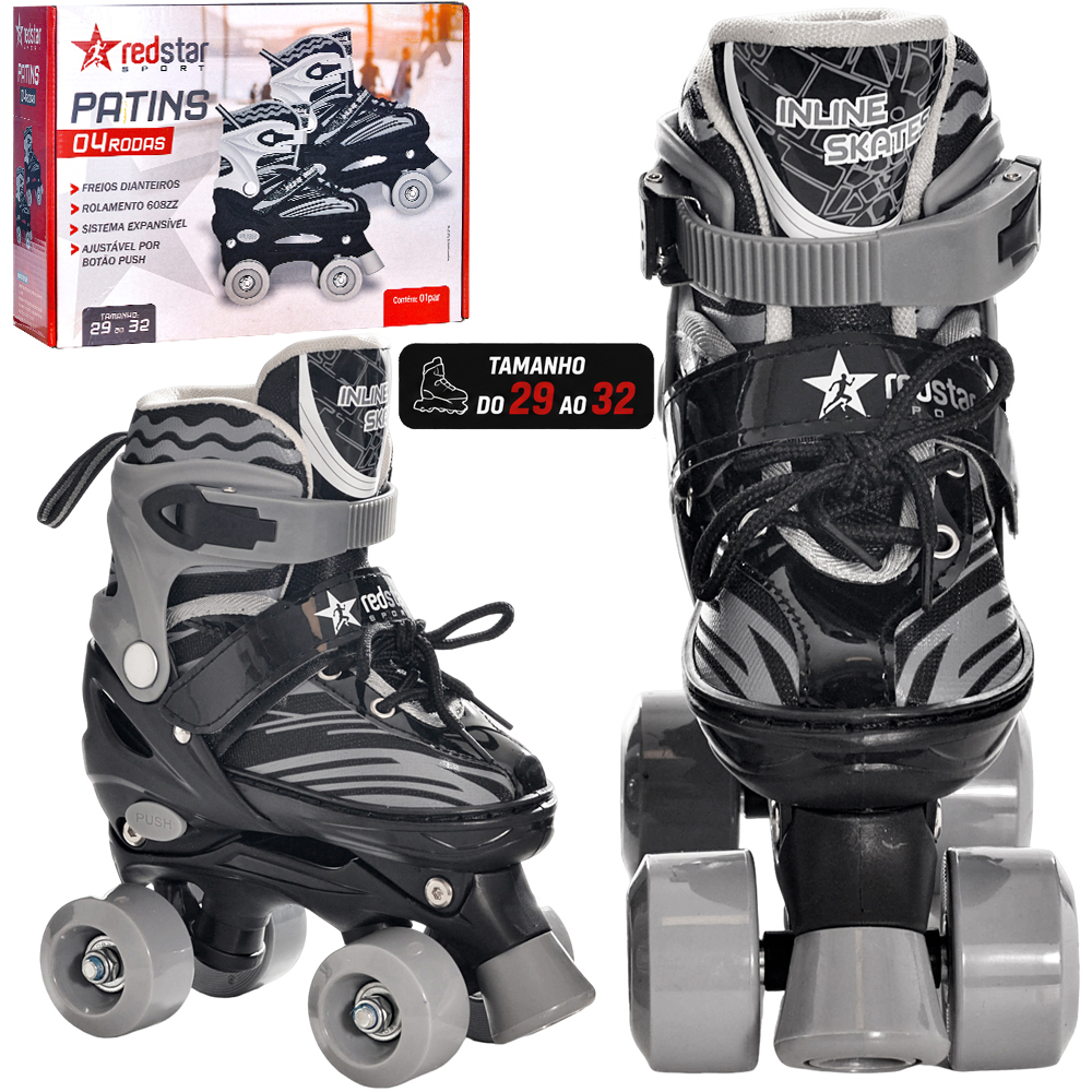 PATINS UNISSEX AJUSTAVEL COM FREIO TAMANHO 29-32