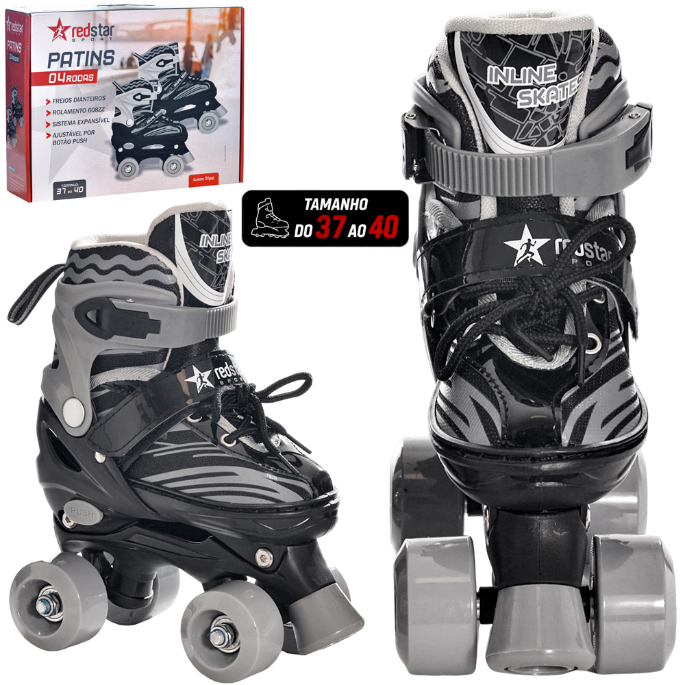 PATINS UNISSEX AJUSTAVEL COM FREIO TAMANHO 37-40