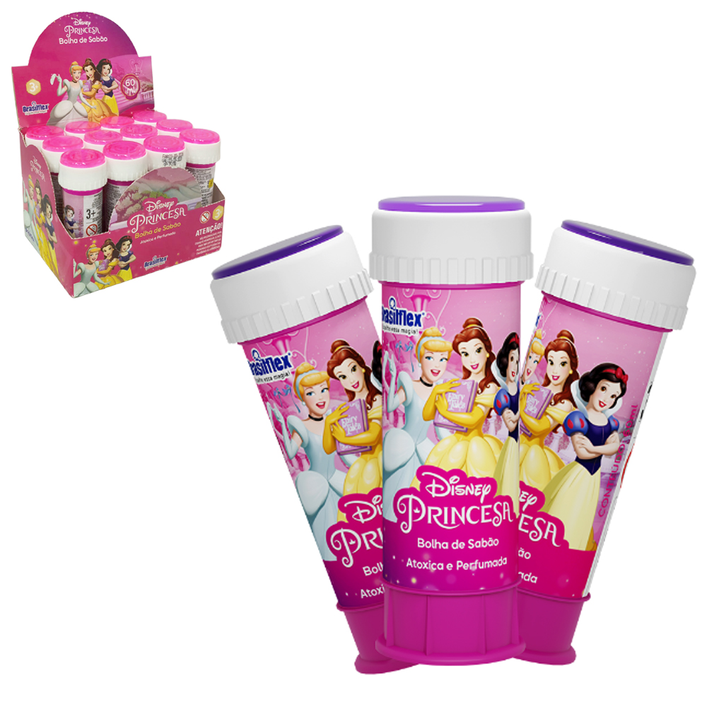 BOLHA DE SABAO DISNEY PRINCESA COM JOGO 60ML DP PLAY 