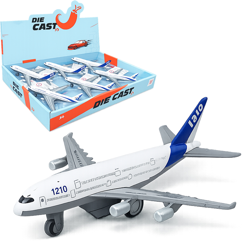 AVIAO DE METAL A FRICCAO PULL BACK DIE CAST CARS 14X13,5X4CM DP PLAY