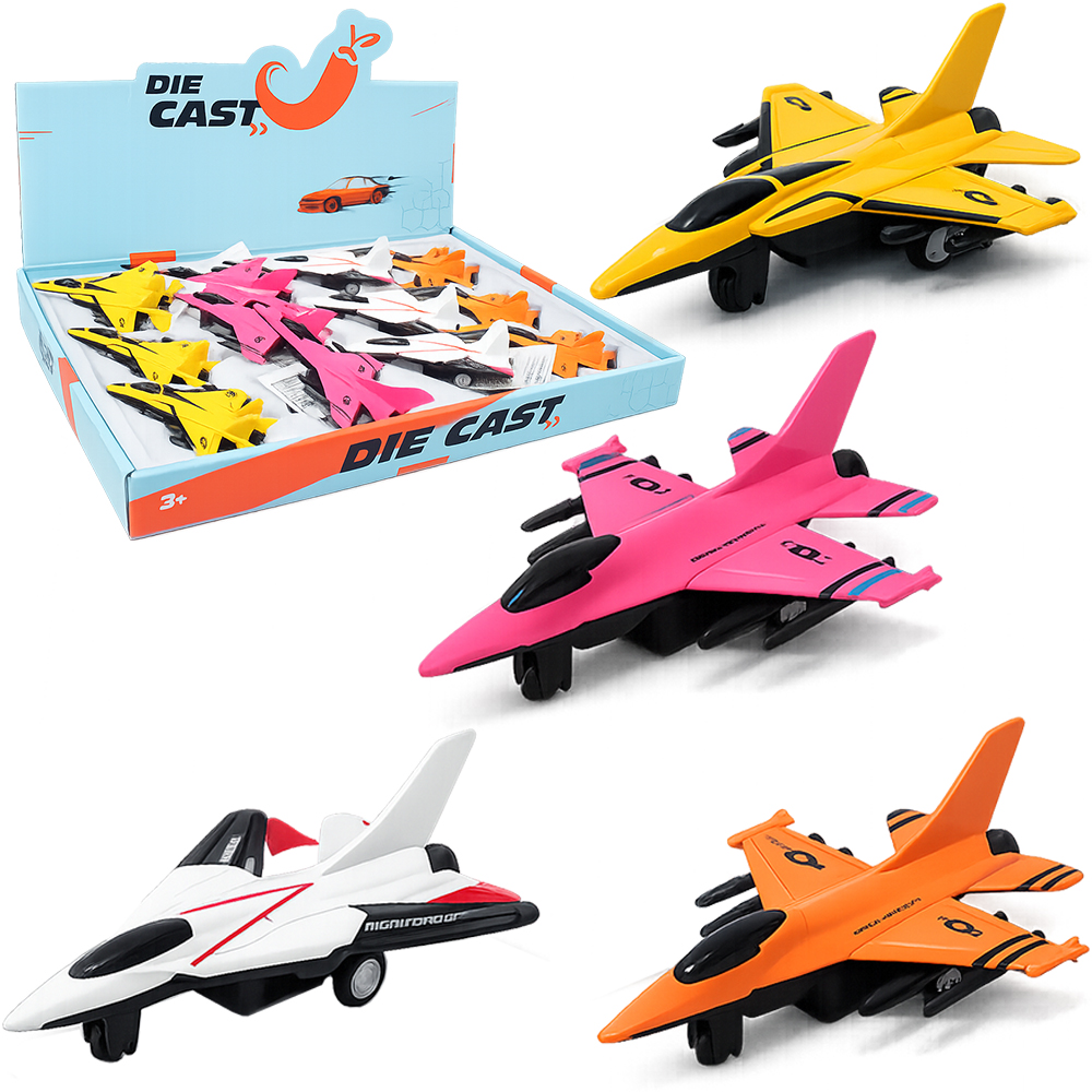 AVIAO JATO A FRICCAO PULL BACK DIE CAST CARS 11X7,5X3,5CM DP PLAY 