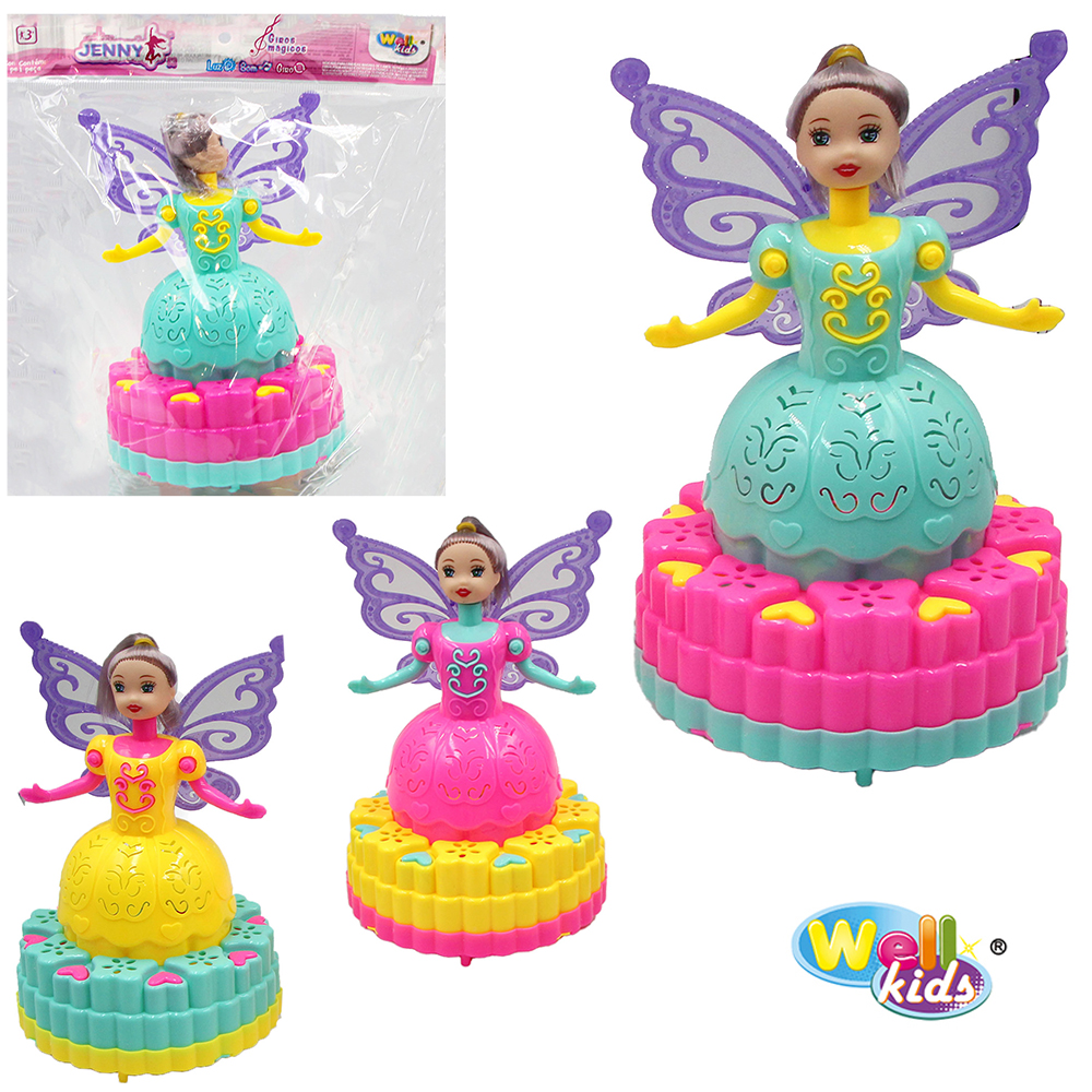 BONECA FADA DUDA A CORDA COM LUZ GIROS MAGICOS 18X11,5CM DE Ø 