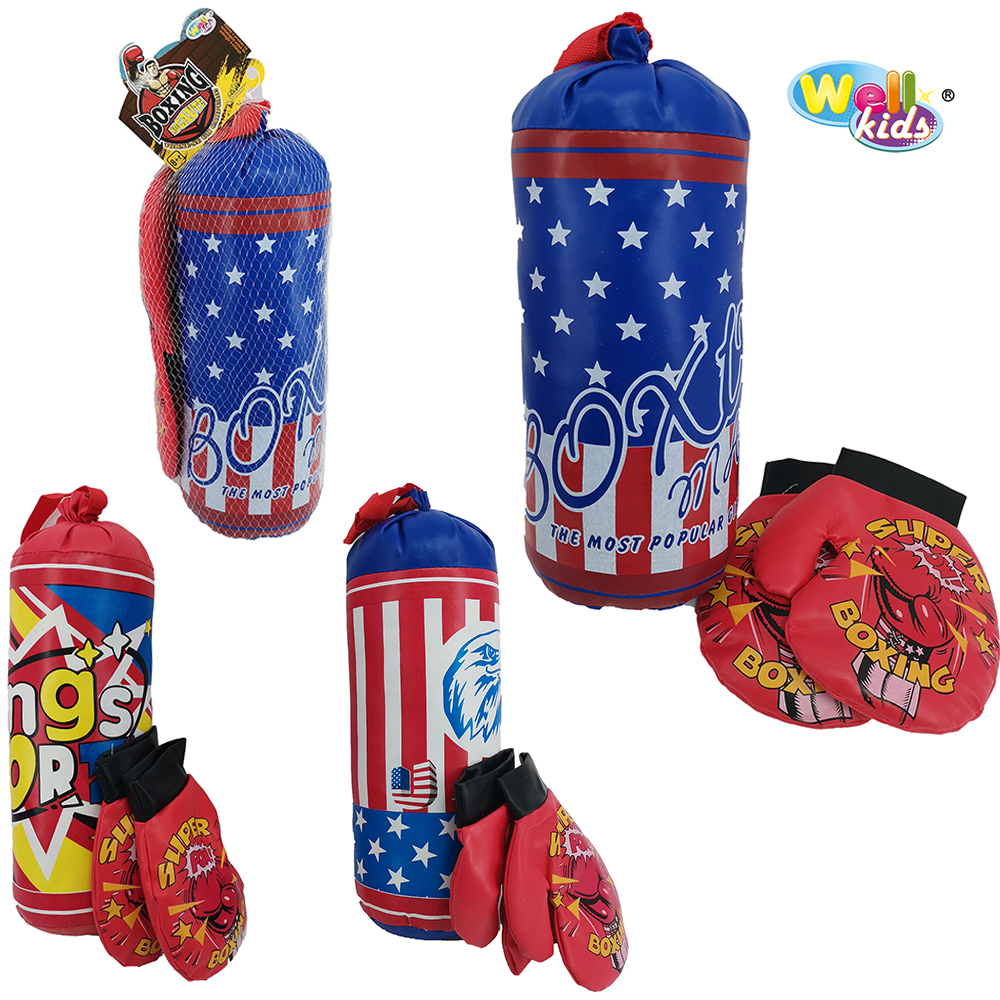 BOXE / PAR DE LUVA COM SACO DE PANCADA BOXING NOCAUTE 