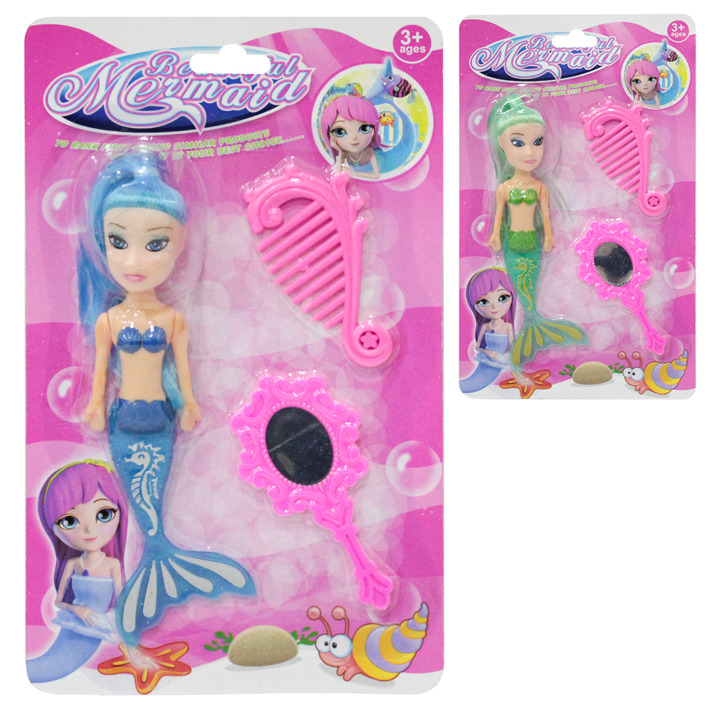 BONECA SEREIA BEAUTIFUL MERMAID COM ESPELHO E PENTE