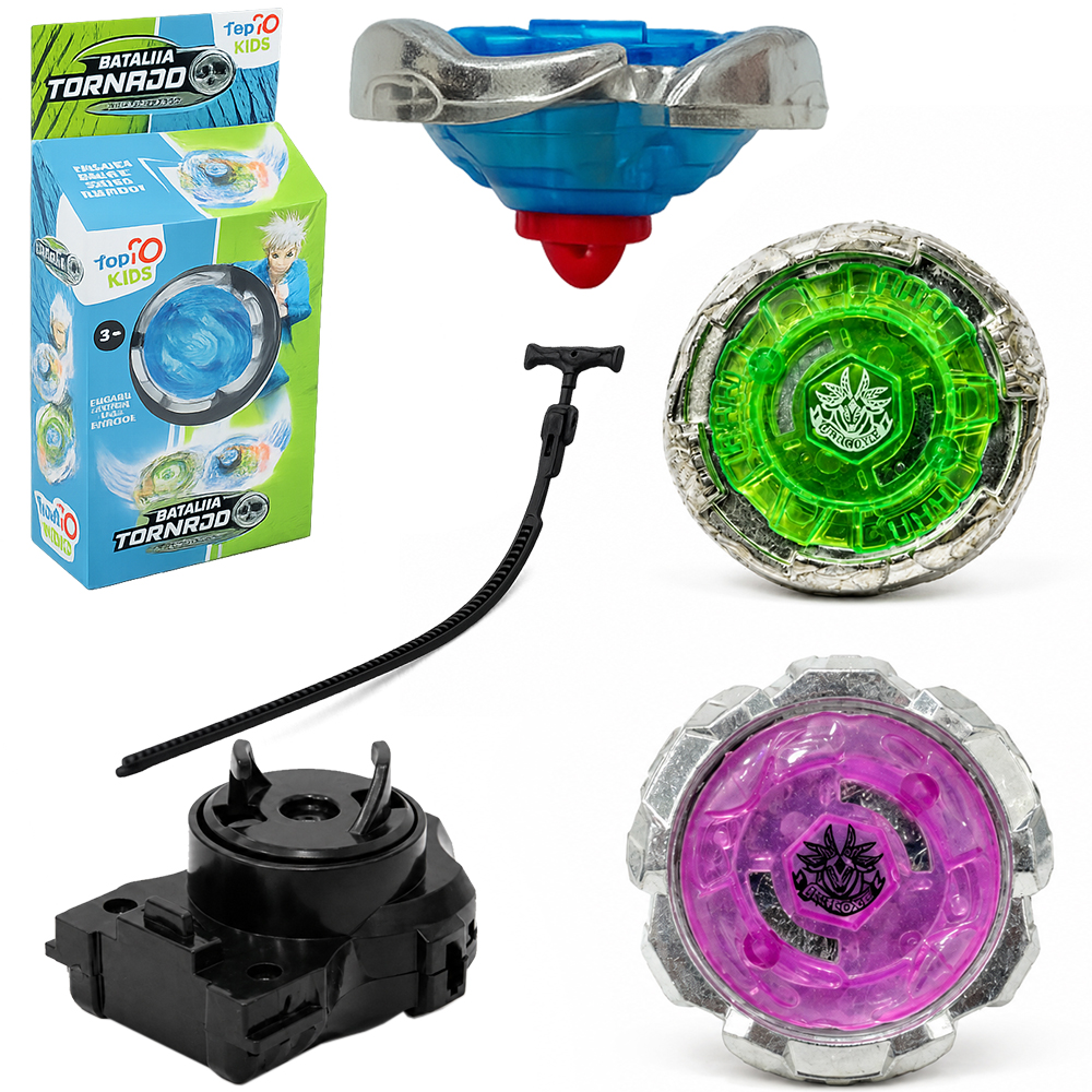 PIAO / BLADE COM LANCADOR BATALHA TORNADO GIRO RADICAL TOP KIDS 3 PECAS 