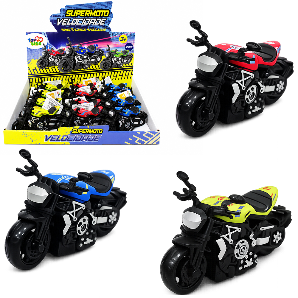 MOTO A FRICCAO SUPERMOTO VELOCIDADE TOP KIDS DP PLAY