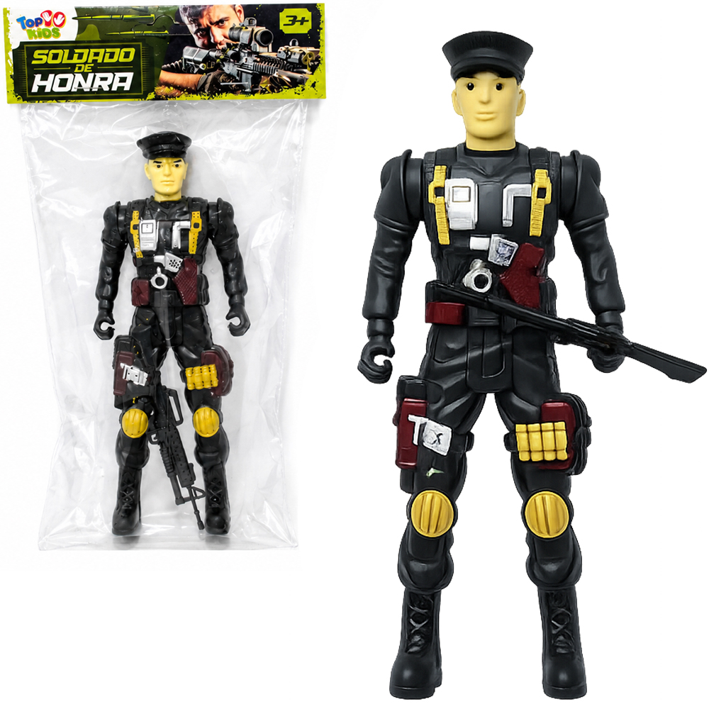 BONECO SOLDADO COM ARMA SOLDADO DE HONRA TOP KIDS