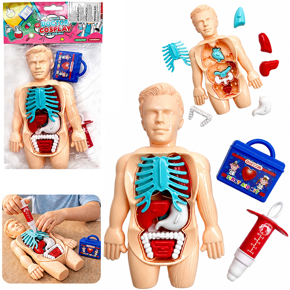 KIT MEDICO INFANTIL COM BONECO + SERINGA E ACESSORIO