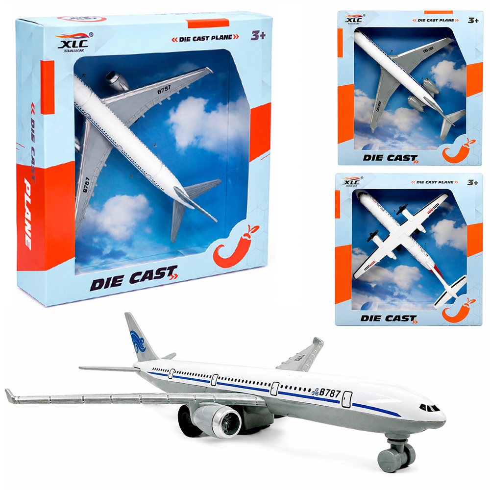 AVIAO DE METAL A FRICCAO PULL BACK DIE CAST 19,5X16,5X5CM