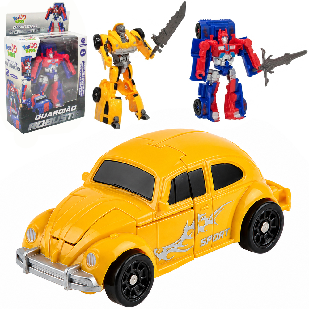 ROBO TRANSFORME CARRO COM ACESSORIO GUARDIAO CLASSICO TOP KIDS
