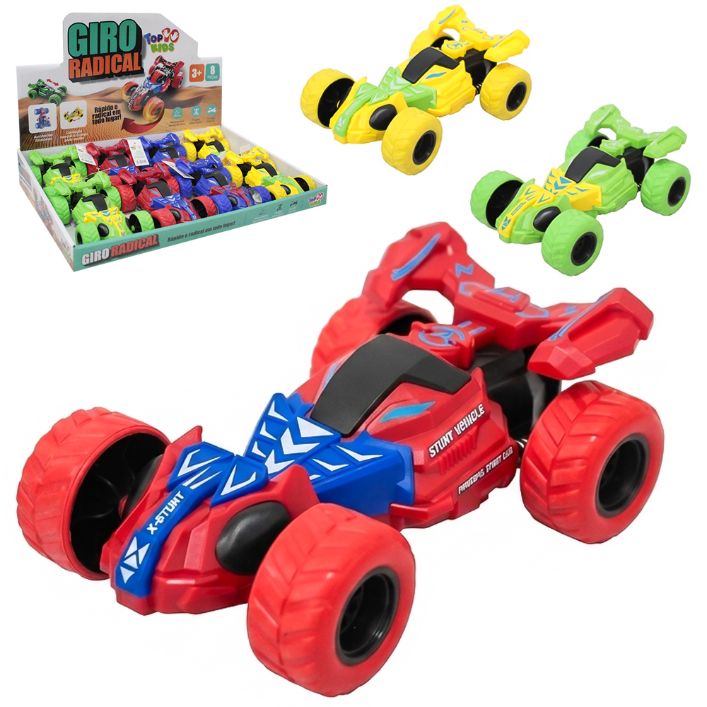 CARRO MALUCO CAMBALHOTA A FRICCAO GIRO RADICAL TOP KIDS DP PLAY