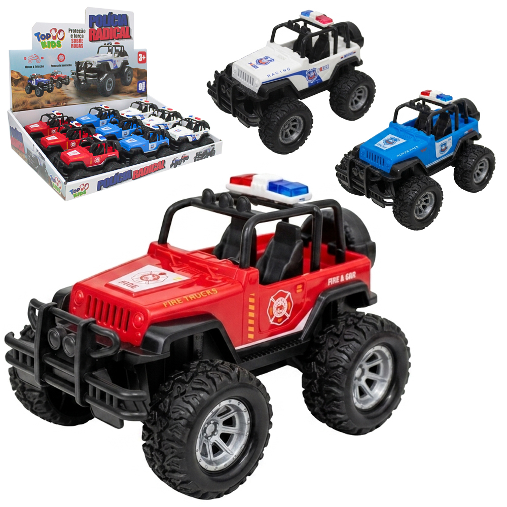CARRO PICK-UP POLICIA RADICAL A FRICCAO PULL BACK TOP KIDS DP PLAY