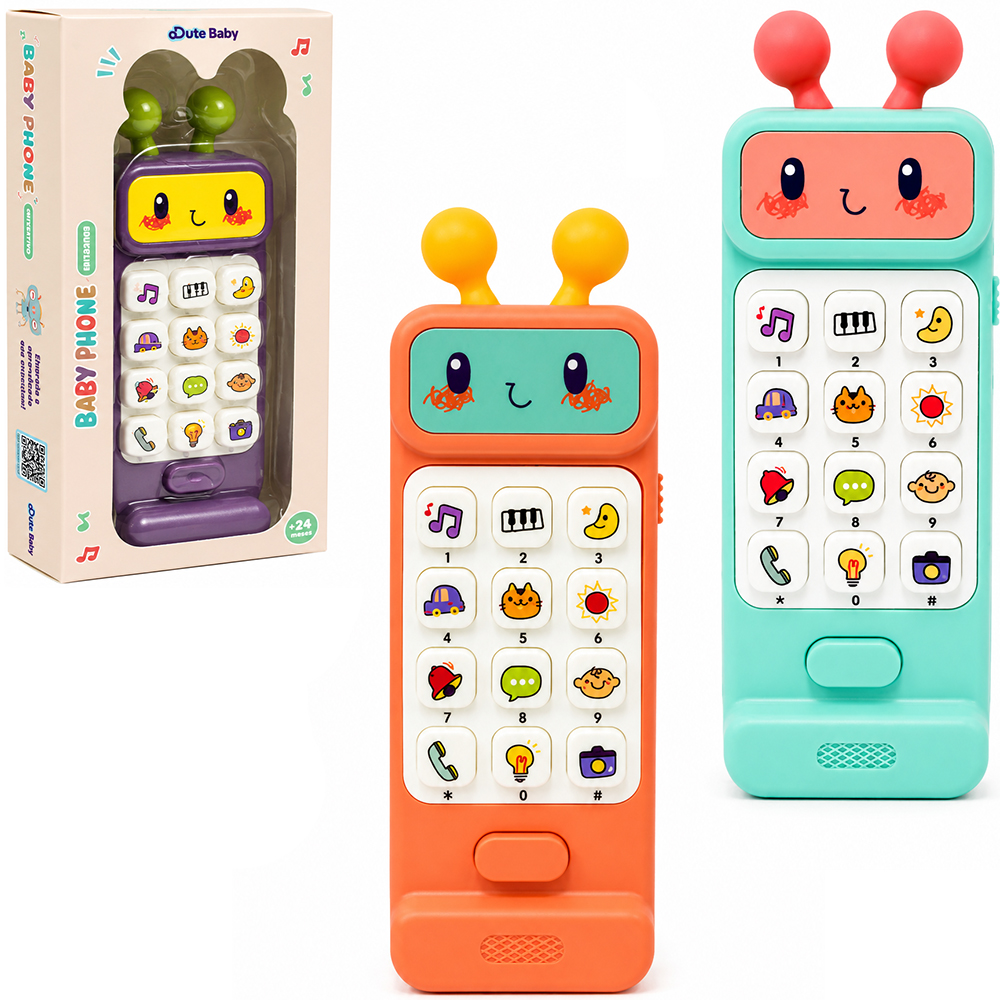 CELULAR MUSICAL INFANTIL BABY PHONE COM LUZ A PILHA 