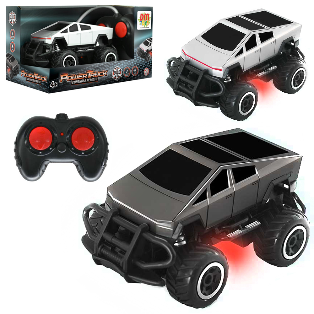 CARRO COM CONTROLE REMOTO SEM FIO CYBER POWER TRUCK 7 FUNCOES COM LUZ A PILHA 