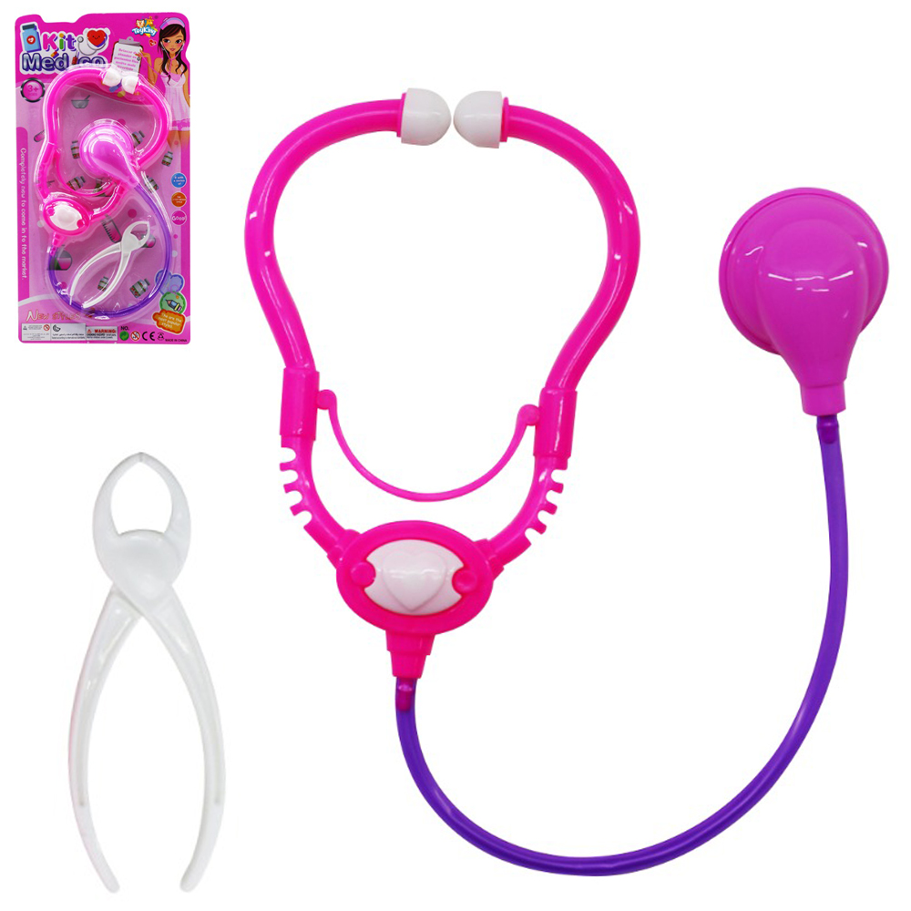 KIT MEDICO INFANTIL COM ESTETOSCOPIO E ACESSORIO 