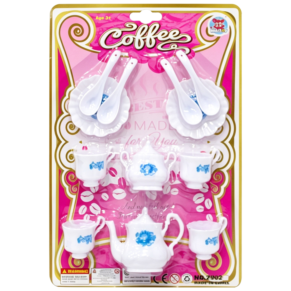 KIT COZINHA INFANTIL CAFEZINHO COM BULE + COLHERES E ACESSORIOS 14 PECAS 