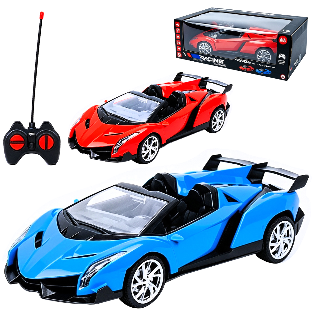 CARRO COM CONTROLE REMOTO SEM FIO RACING CONVERSIVEL MAX SPEED 7 FUNCOES COM LUZ A PILHA 