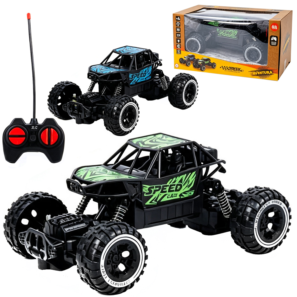 CARRO COM CONTROLE REMOTO SEM FIO AVENTURA MAX SPEED 7 FUNCOES COM LUZ A BATERIA RECARREGAVEL 