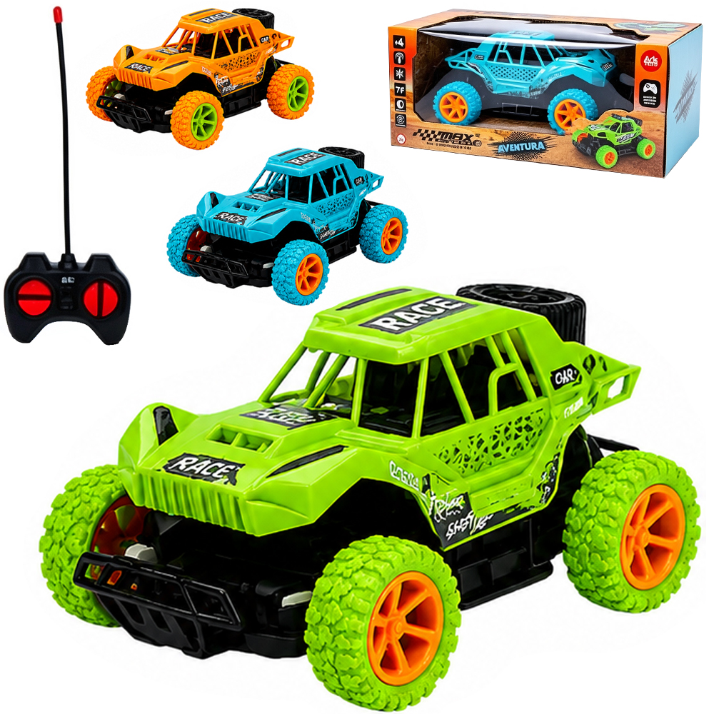 CARRO COM CONTROLE REMOTO SEM FIO AVENTURA MAX SPEED 7 FUNCOES A BATERIA RECARREGAVEL 