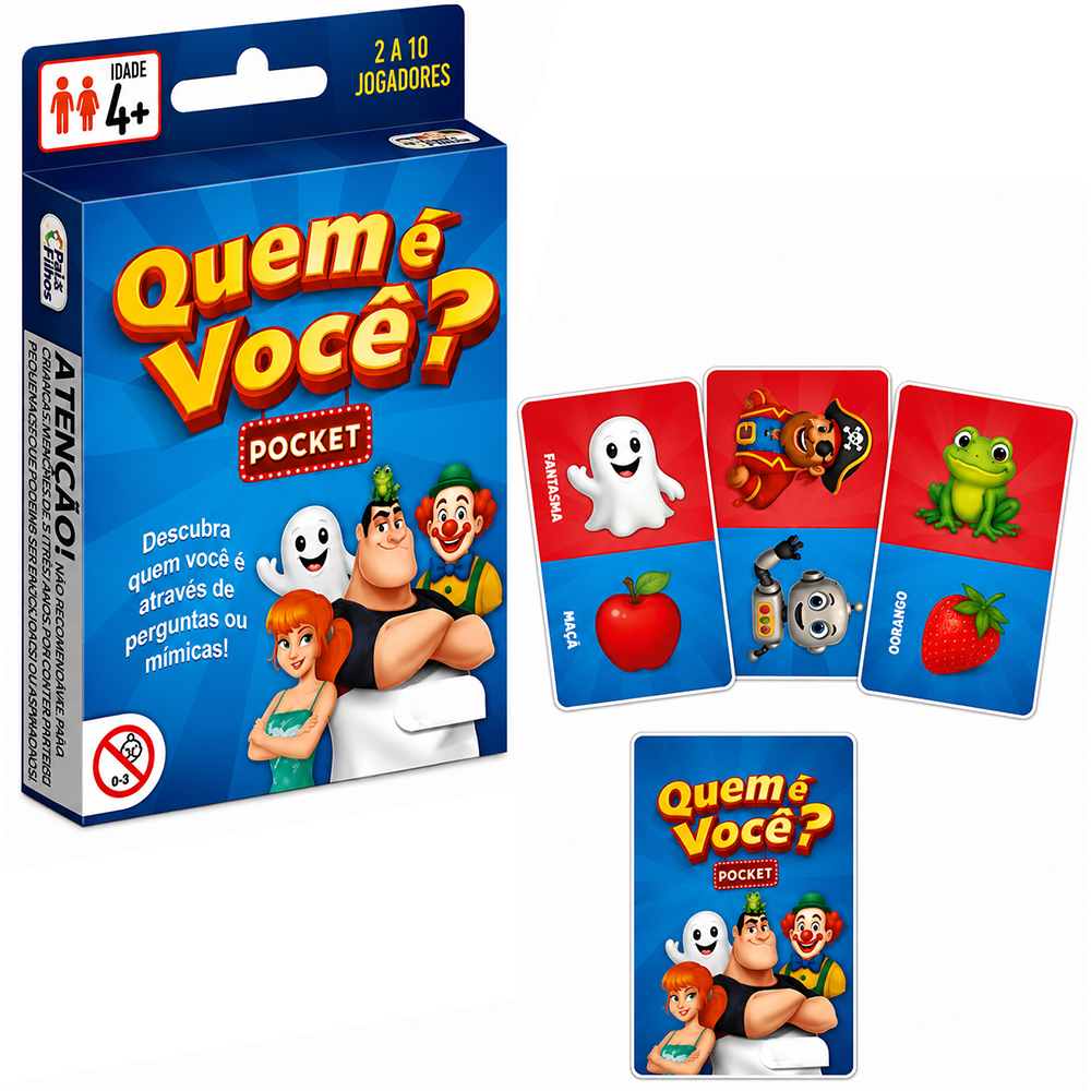 JOGO QUEM E VOCE? POCKET COM 55 CARTAS 110 FIGURAS