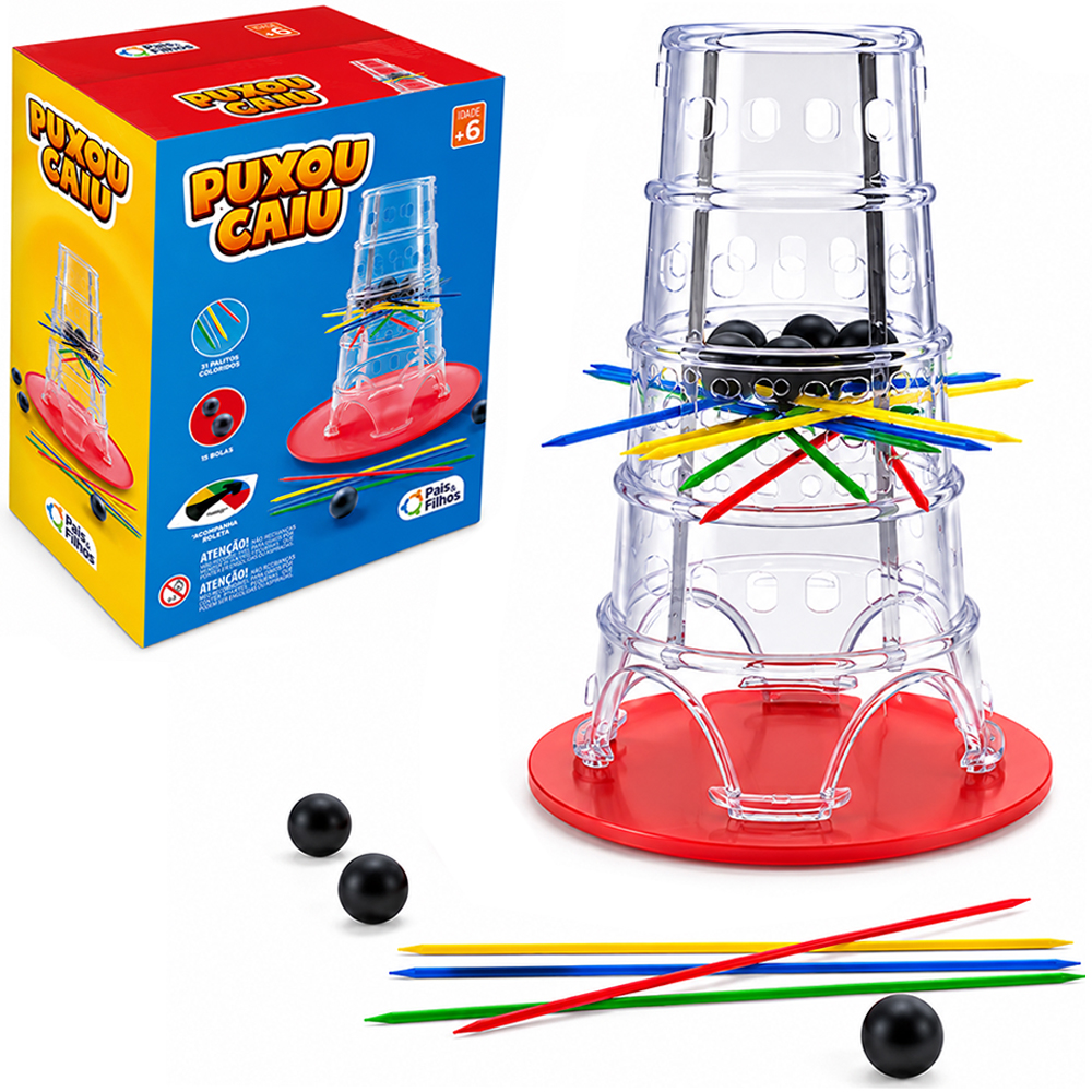 JOGO PUXOU CAIU COM 31 PALITOS E 15 BOLAS + ROLETA