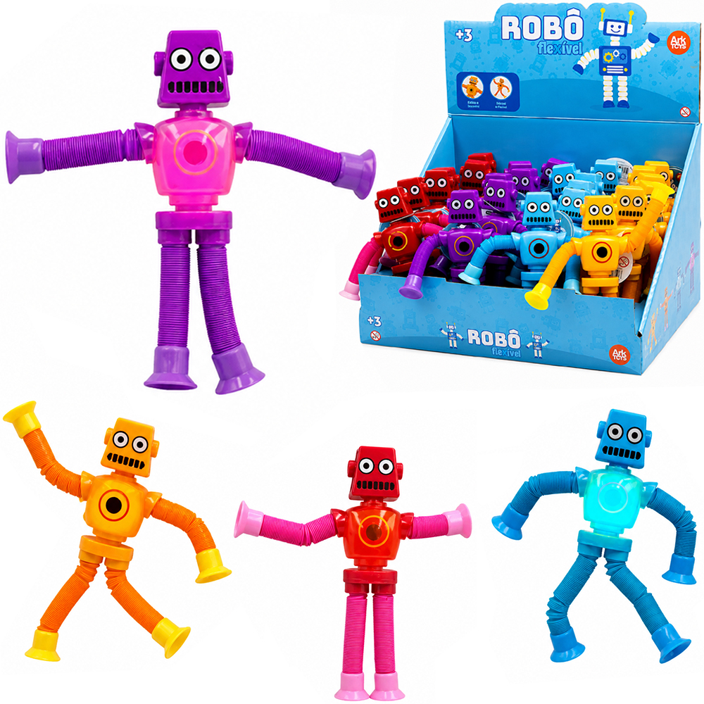 ROBO BRACOS / PERNAS ESTICA E VOLTA COM MOLA + VENTOSA E LUZ A BATERIA ARK TOYS DP PLAY