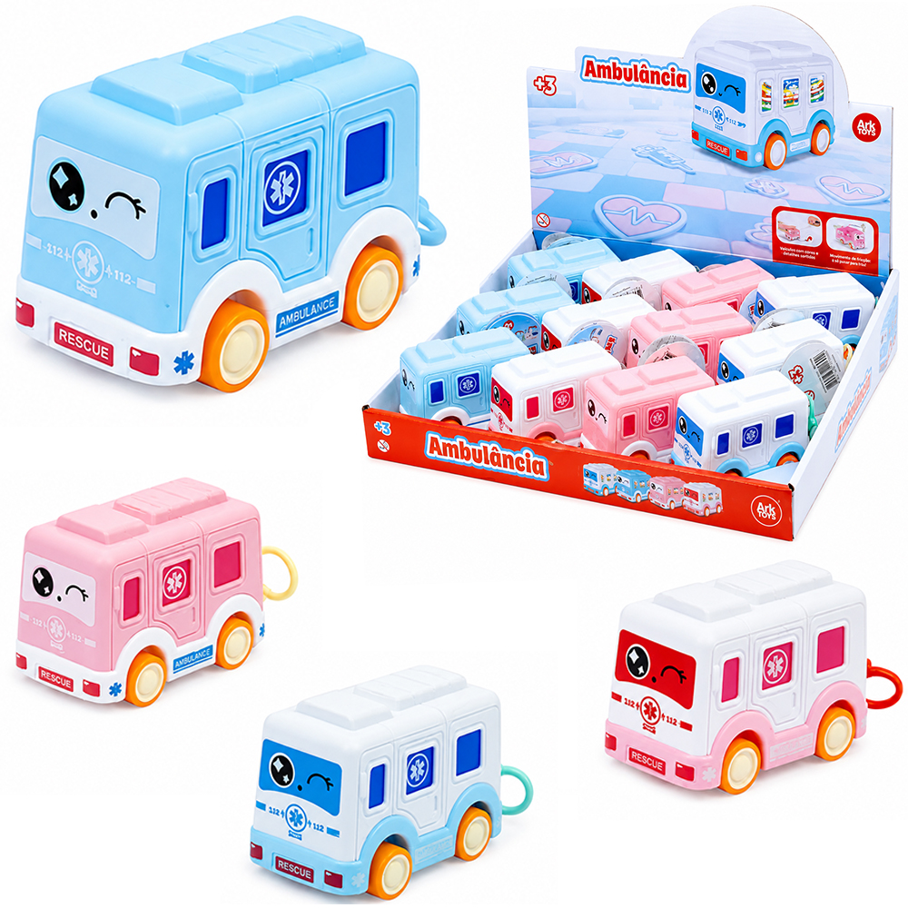 AMBULANCIA A CORDA COM LUZ ARK TOYS DP PLAY