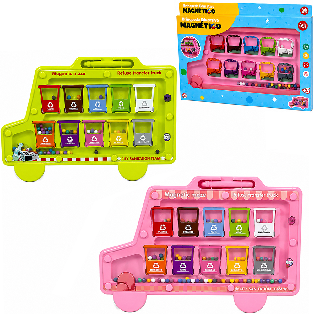 JOGO LABIRINTO MAGNETICO SORTIDOS CORES COM CANETA ARK TOYS
