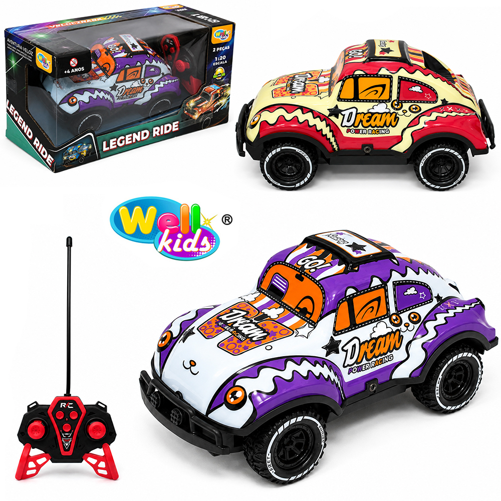 CARRO COM CONTROLE REMOTO SEM FIO LEGEND RIDE 7 FUNCOES COM LUZ A PILHA