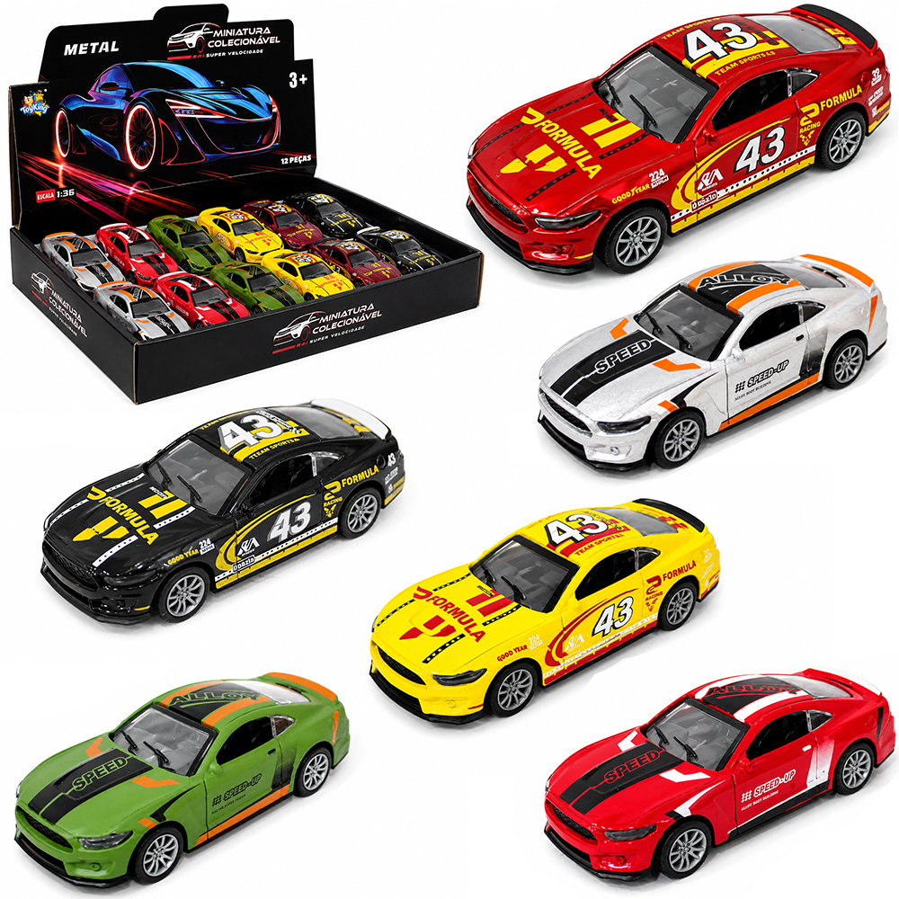 CARRO DE METAL A FRICCAO PULL BACK MINIATURA COLECIONAVEL DP PLAY 