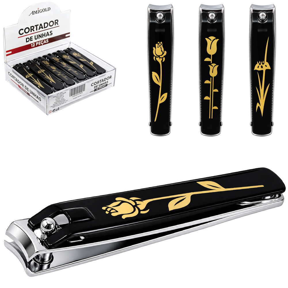 CORTADOR DE UNHA DE INOX COM 12 PECAS 7,5CM