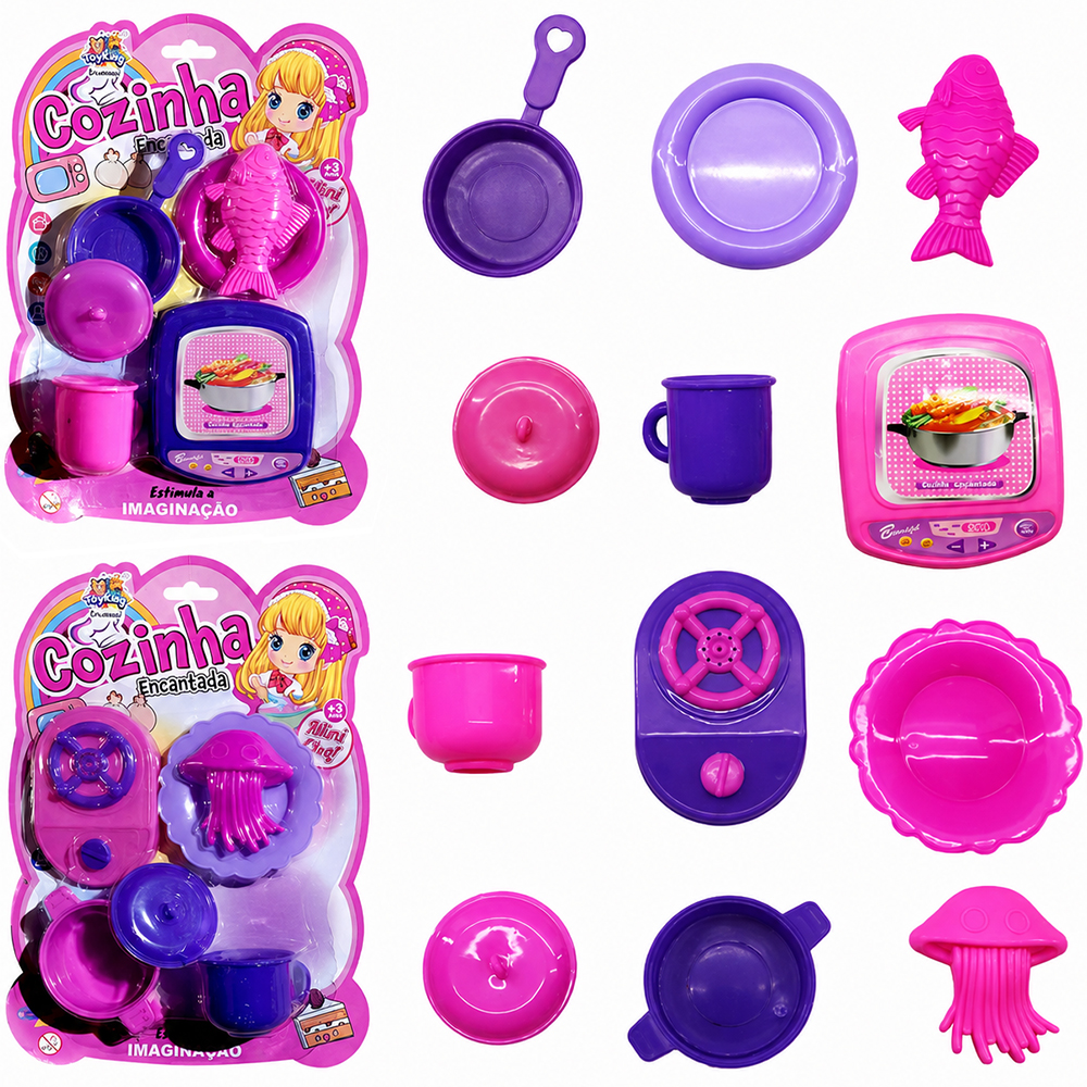 KIT COZINHA INFANTIL COM FOGAO + PANELA ACESSORIOS 5 PECAS