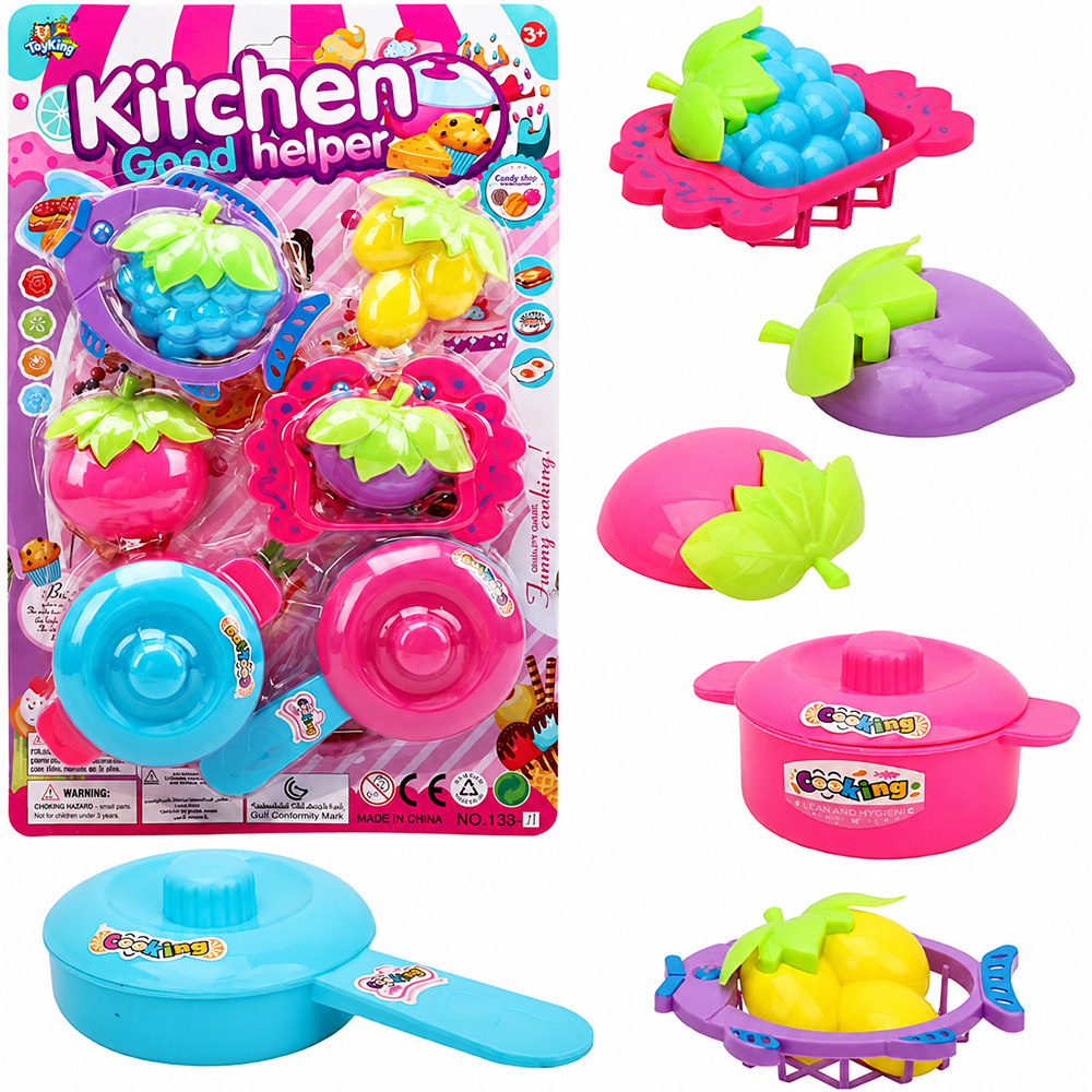 KIT COZINHA INFANTIL COM 2 PANELAS + ACESSORIOS 10 PECAS 