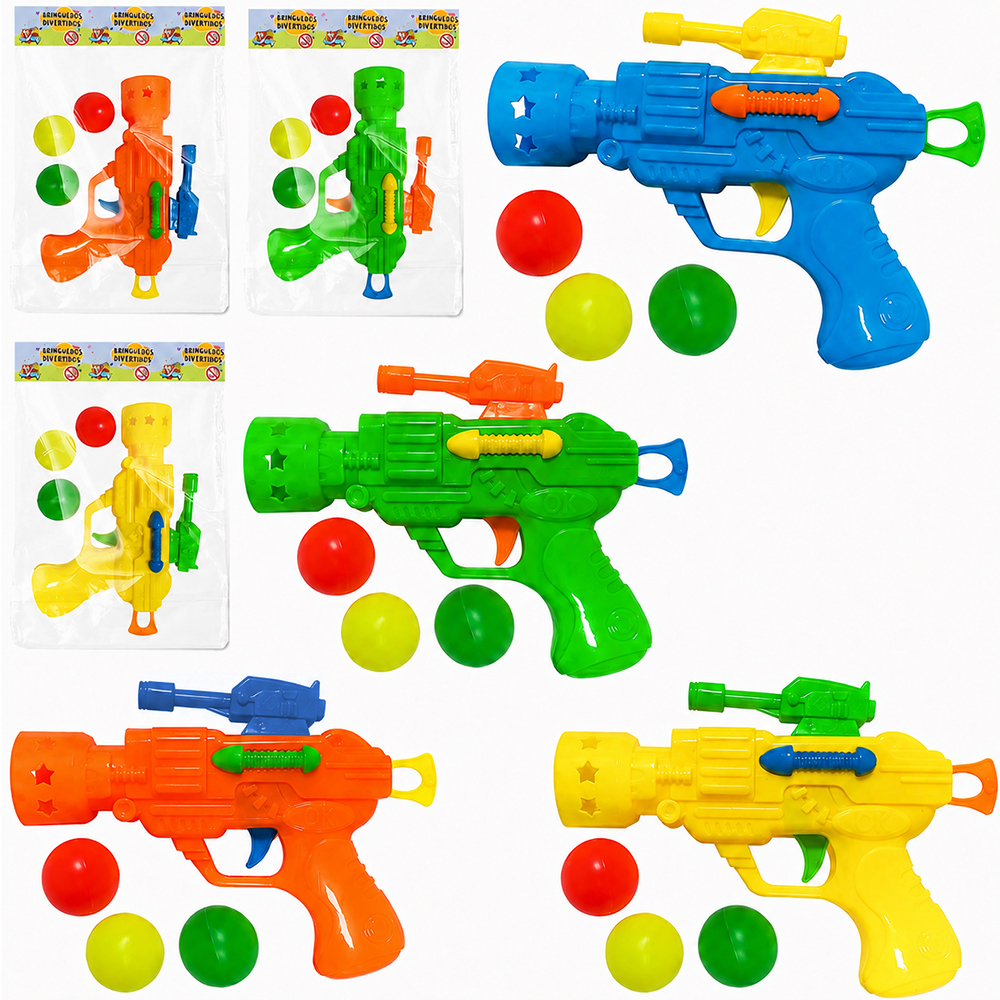 PISTOLA LANCA BOLA COM 3 BOLAS
