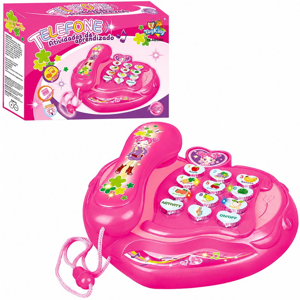 TELEFONE MUSICAL INFANTIL PHONE COM LUZ A PILHA