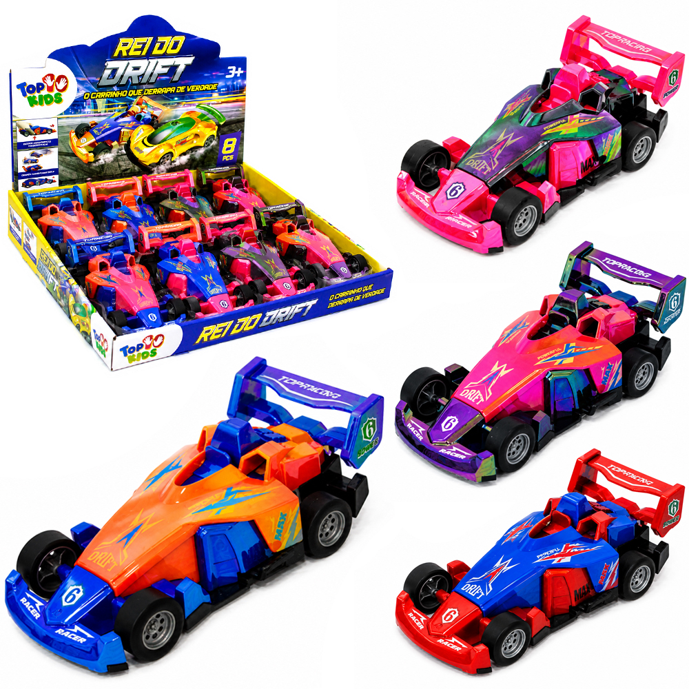 CARRO CINTILANTE A FRICCAO REI DO DRIFT TOP KIDS DP PLAY